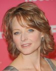Jodie Foster's neck length hair
