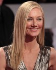Joely Richardson aged over 40 and wearing her hair long and smooth