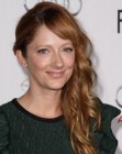Redhead Judy Greer's easy long hairstyle with curls