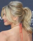 Julianne Hough sporting a high and unconventional ponytail