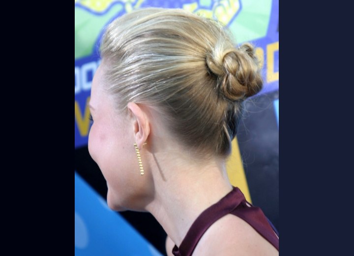 Kate Bosworth with her hair pulled into a tight bun