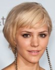 Katharine McPhee sporting a short hairstyle that covers the ears
