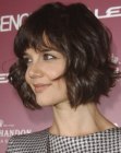 Katie Holmes sporting a curly bob