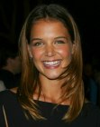 Katie Holmes wearing dynamic long hair with tapered sides