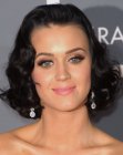 Katy Perry's medium length black hair with waves