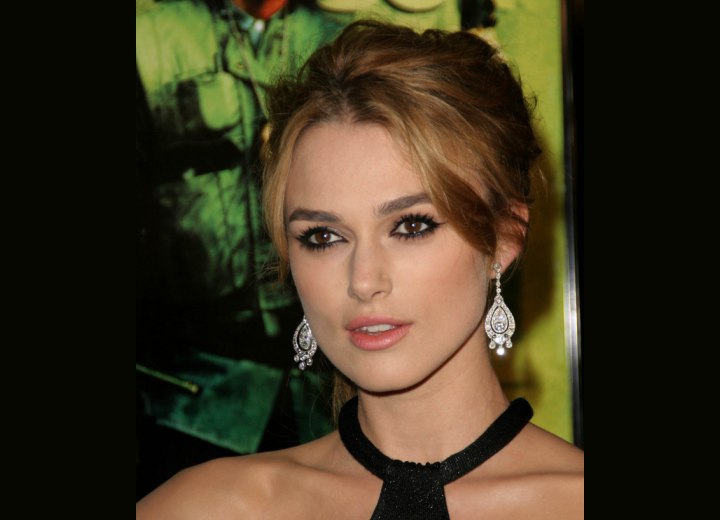 Keira Knightley wearing her hair styled up