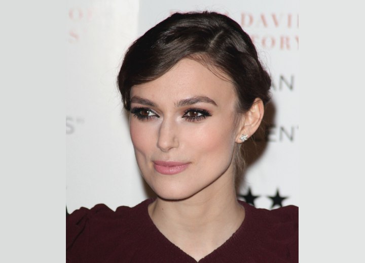 Keira Knightley's updo with her hair styled up into a knot