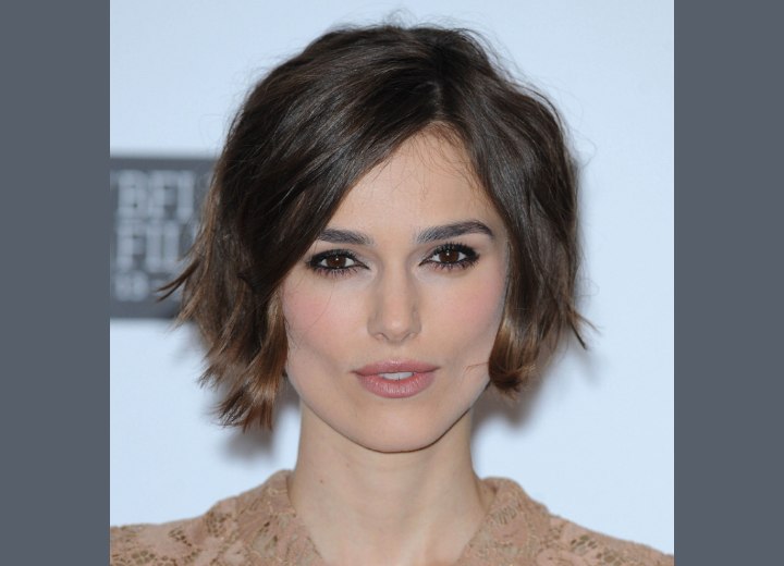 Keira Knightley with a curled short haircut