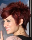 Lacey Brown's pixie cut with slithered ends
