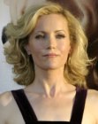 Leslie Mann sporting large curls