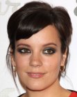 Lily Allen's updo that creates a short hair illusion