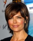 Lisa Rinna wearing her hair short with volume styling