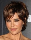 Lisa Rinna's pixie cut with soft styling around the ears