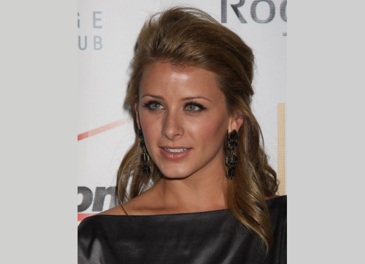 Lo Bosworth - Long hairdo partly up and down
