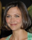 Maggie Gyllenhaal's chin length bob with a side part
