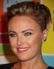 Malin Akerman rocking a short hairstyle with buzzed sides