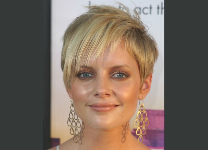 Marley Shelton with very short hair