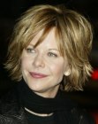 Meg Ryan's short haircut with feathered styling