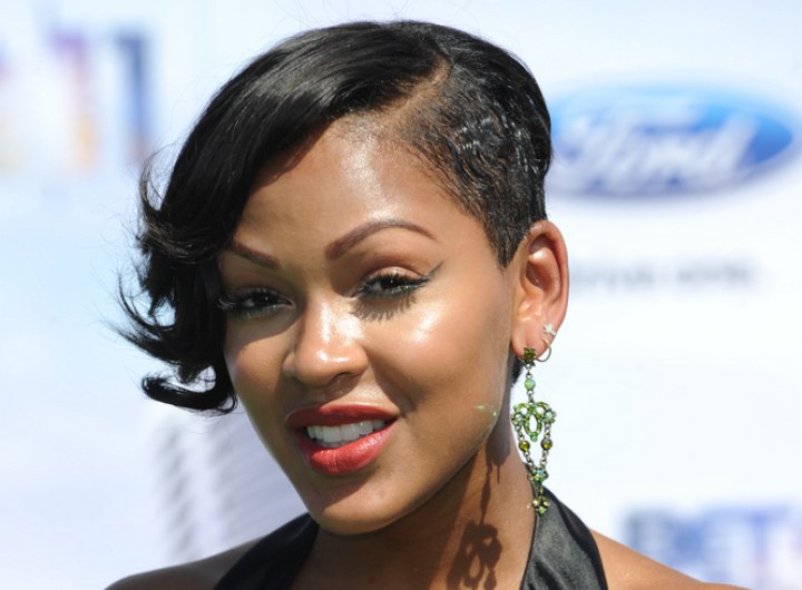 Hair  Games on Megan Good Wearing Her Hair Short And Shaved On One Side