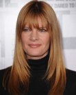 Michelle Stafford wearing straightened long hair with darker ends