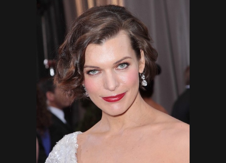 Milla Jovovich with retro short hair