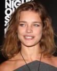 Natalia Vodianova sporting shoulder length hair with a high side part