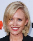 Nicky Whelan's middle of the neck hairstyle