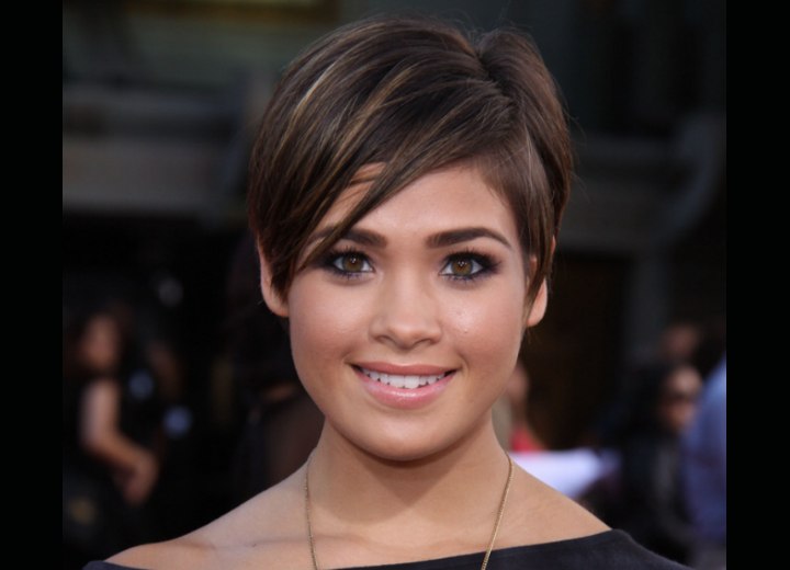 Nicole Anderson with her hair cut into a pixie