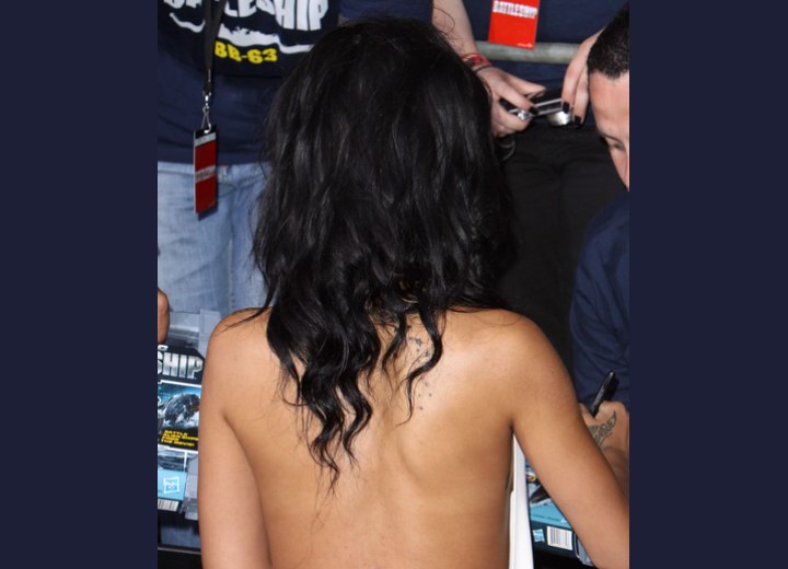 Back view of Rihanna's long hair
