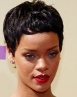 Rihanna's very short and low maintenance pixie haircut