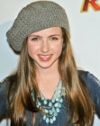 Ryan Newman wearing her long and shiny hair with a hat