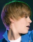 side view of Justin Bieber's haircut