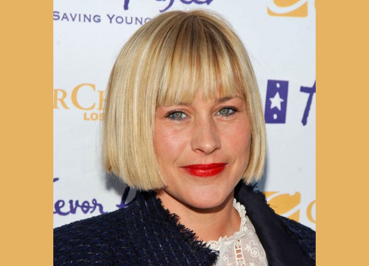 Patricia Arquette long to short hair makeover - After