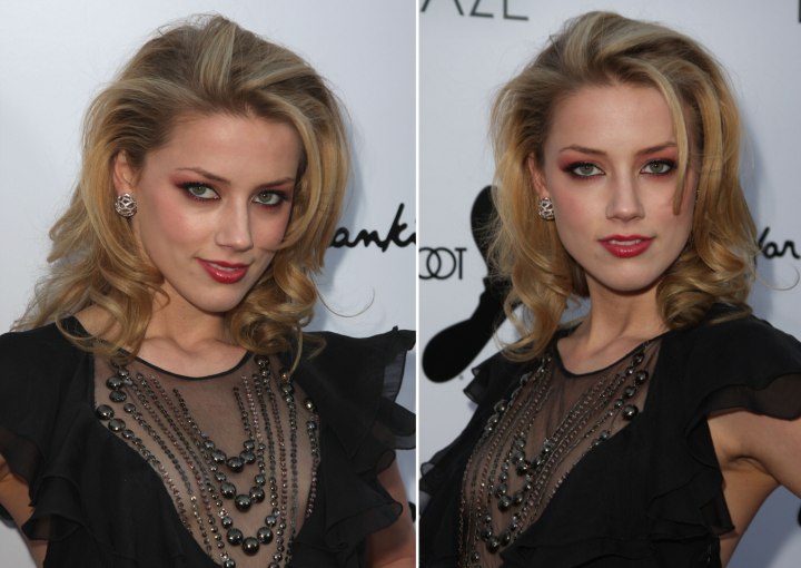 Amber Heard - Soft romantice hairstyle with curls