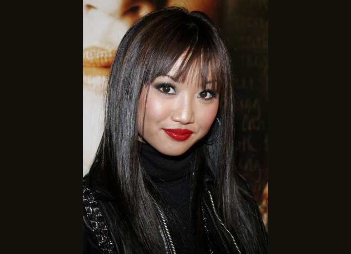 Brenda Song with long and smooth black hair