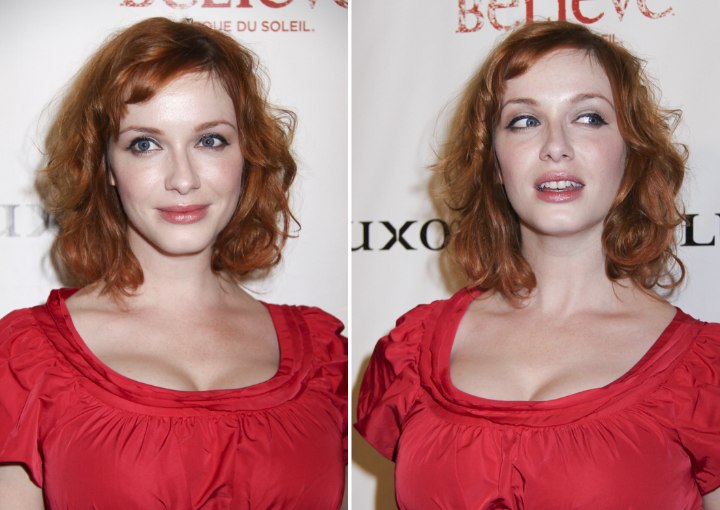 Christina Hendricks - Medium length hairstyle with layered curls