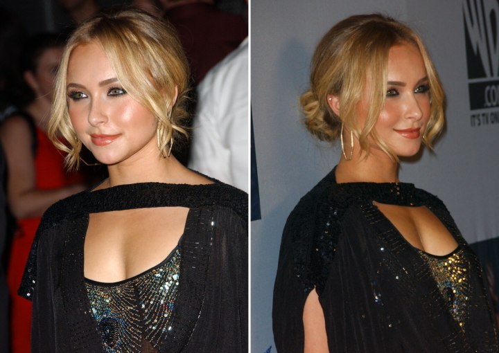 Hayden Panettiere - Hairstyle with a messy oblong chignon