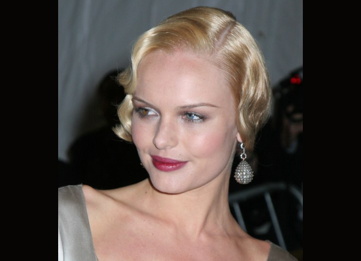 Kate Bosworth with short hair in a 1930s style