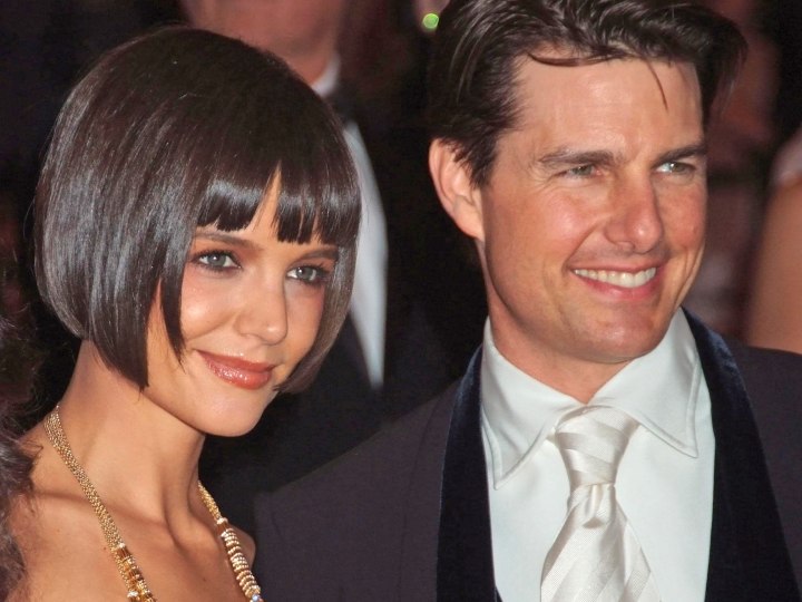 Katie Holmes wearing her hair in a short bob