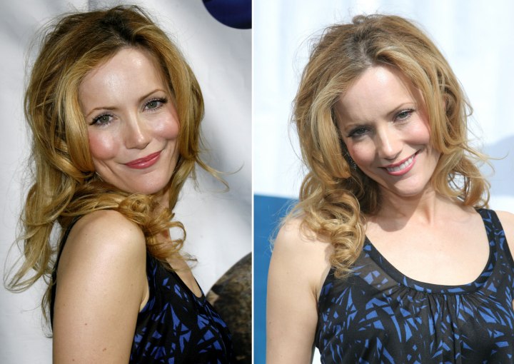 Just out of bed look for long hair - Leslie Mann