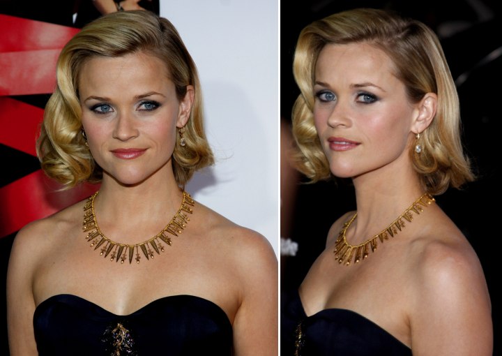Reese Witherspoon wearing her hair in a fifties style