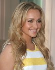 Hayden Panettiere's very long blonde hair with a cascade of curls
