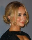 Hayden Panettiere's up-style with a messy oblong chignon