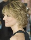 Jodie Foster with her short hair cut into layers