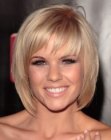 Kimberly Caldwell sporting an easy to style not too short haircut