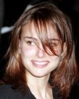 Natalie Portman's hair cut into a medium long style with layers