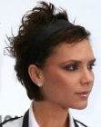 Victoria Beckham's short hairstyle with all the hair away from her face