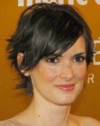 Winona Ryder's short textured hairstyle with layers