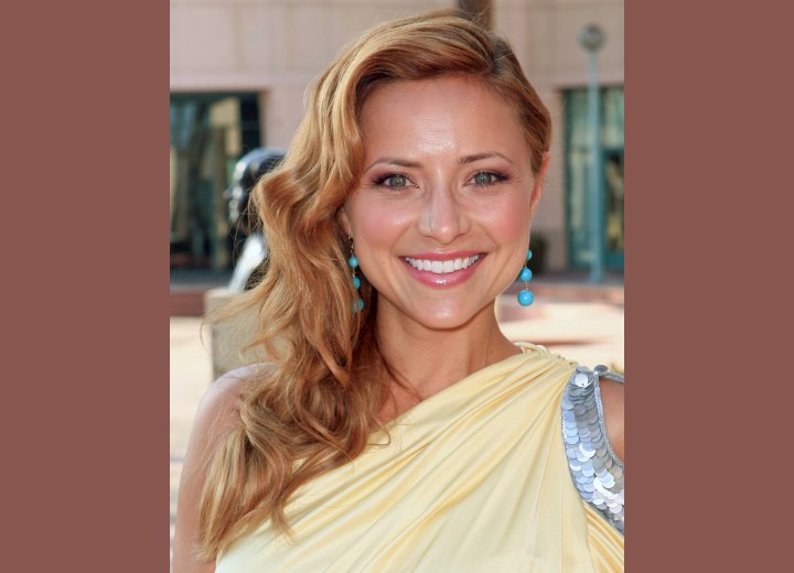 Christine Lakin - Long hair styled across the top of the head and to the side