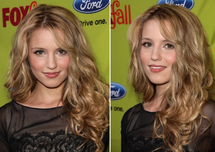 Dianna Agron - Long hairstyle with cascading curls
